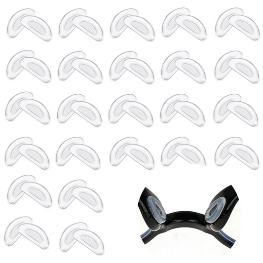 24 Pairs Adhesive Eyeglass Nose Pads, Anti Slip Eyeglass Nose Pads, Soft Silicone Nose Pads, D Shape Eyeglasses Nose Pads, Stick on Glasses Pads for Glasses, Eyeglasses Sunglasses