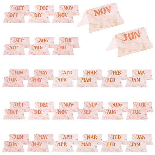 96Pcs Monthly Tabs, Adhesive Monthly Planner Tabs Decorative Calendar Stickers Monthly Index Tabs for Planners Journal Notebook Office School Supplies