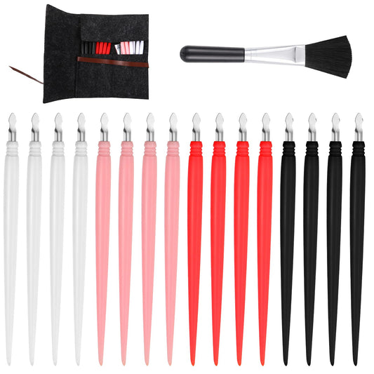 18 Pcs Scratch Art Tools, Scratching Drawing Color Pen with Clean Brush Scratch Paper Stick Tools Bag for DIY Painting and Drawing