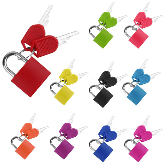 10 Pcs Small Luggage Padlocks Luggage Padlocks for Suitcases Suitcase Locks with Keys Metal Padlock Locker Lock Multicolor Luggage Locks Travel Locks for Luggage Mini Keyed Padlock for Gym 10 Colors