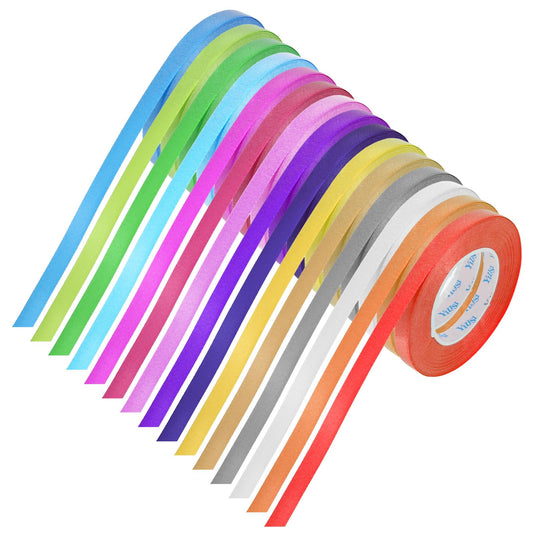 15 Rolls Curling Ribbon 1/5" WideX11 Yards Balloon String Ribbon Shiny Plastic Rainbow Ribbon Assorted Vivid Colors Ribbon String for Crafts Bows Present Wrapping Florist Wedding Party Decoration