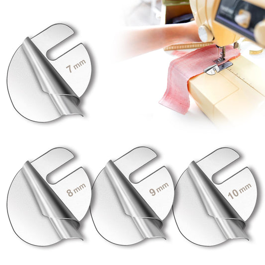4 Pcs Sewing Rolled Hemmer Foot Curved Scroll Hemmer Foot 3-10mm Wide Narrow Rolled Hem Pressure Foot Universal Sewing Rolled Hemmer Foot Set for Home Industrial(7/8/9/10mm)