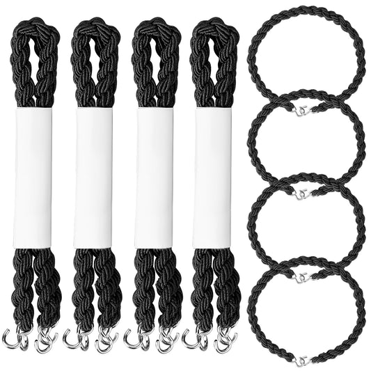 KALIONE 12 Pcs Elastic Boot Bands Military Elastic Boot Straps Shoelace with Metal Hooks, Elastic Boot Straps Military Boot Bands Blousing Garters(Black)