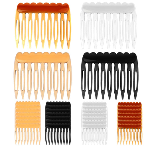French Side Comb, 24 Pieces Small Hair Side Combs Plastic Decorative Hair Combs 9 Teeth Hair Comb Clips Wedding Veil Comb 4 Color French Hair Twist Styling Pin Combs Accessories for Women Girls Brides
