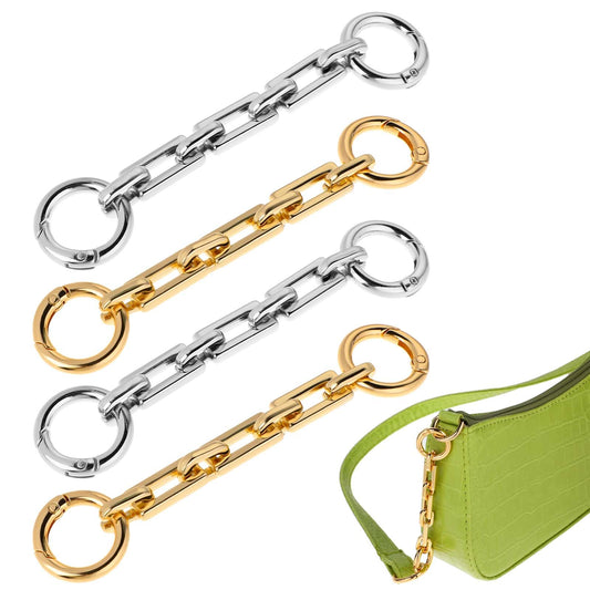 4 Pack Purse Extender Chain, 4.5 Inches Metal Purse Strap Extender Bag Extender Chain Purse Charms Bag Chain Accessories Handbag Shoulder Straps Replacement for Purse Making Supplies (Gold/Silver)