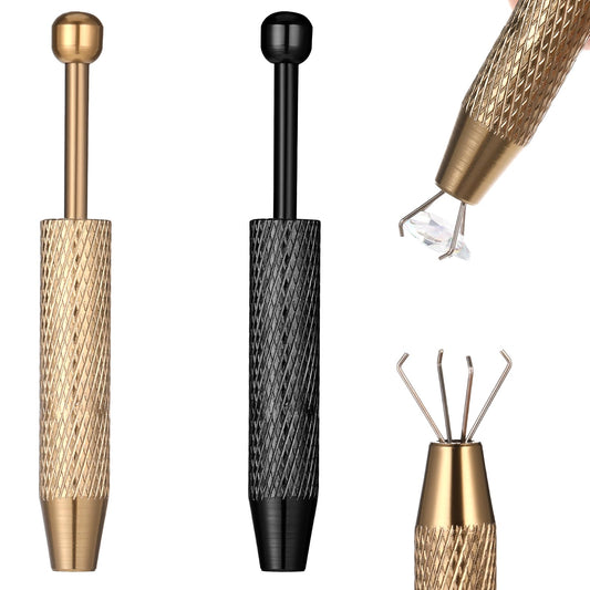 Piercing Ball Grabber Tool, 2 Pcs Stainless Steel Piercing Removal Tool 4 Prongs Diamond Claw Tweezers Piercing-Tools for Changing Jewelry, Pick up Tiny Objects Ic Chips Electronic Components