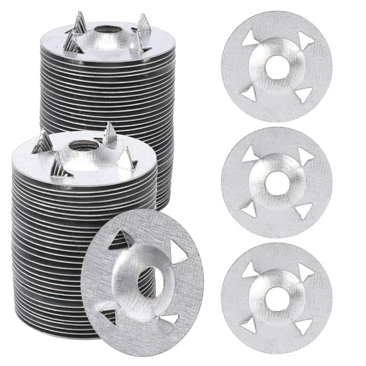 100PCS 28mm Plaster Washers Metal Washers Plaster Wall Repair Rings Steel Zinc Plated Flat Washers for Drywall Ceiling Profile Washer Thermoboard Drywall Fixing Fastening Installation Kit