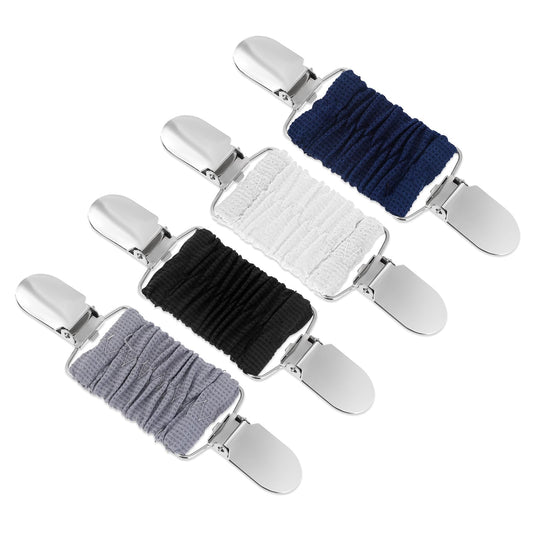 Pack of 4 Cardigan Clip Elastic Sweater Cardigan Clips Pullover Clips Vintage Pullover Clips Clothes Clip Set Sweater Clips Scarf and Cardigan Collar Clips, Clothing Cinch Clip for Women Adjustment