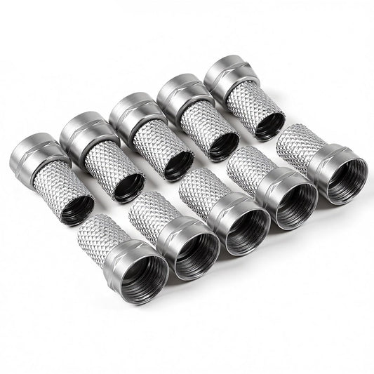 Xelsluthe 10PCS Coaxial Connectors RG6 F-Type Twist-On 75 Ohm RG6 Coaxial Adapters Coaxials Cable Quick Connector for Coax Cables, Wall Mounted TV, Wall Plates, Antenna, Splitter, Amplifier