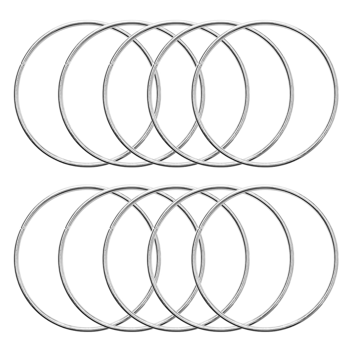 KALIONE 10 Pcs 2.5 Inch Metal Rings for Craft Silver Hoops Floral Macrame Hoops Rings for DIY Crafts Macrame Dream Catcher Supplies(Silver,2.5 inch)
