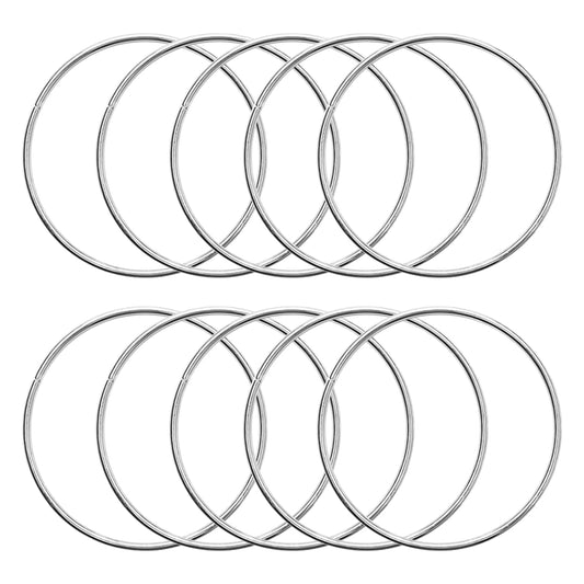 KALIONE 10 Pcs 2.5 Inch Metal Rings for Craft Silver Hoops Floral Macrame Hoops Rings for DIY Crafts Macrame Dream Catcher Supplies(Silver,2.5 inch)