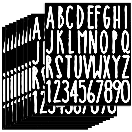 360 Pieces 10 Sheets Vinyl Letter Stickers 2 Inch Self Adhesive White Letter Number Stickers Alphabet Number Stickers for Mailbox, Signs, Window, Door, Cars, Trucks, Home, Office, Address Number