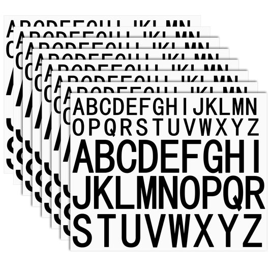 Letter Stickers, 8 Sheets of Self-Adhesive Letters, 2.55 cm, 5.2 cm Large Letter Stickers, Scrapbook Letters, Sticker Crafts, Sticker Letters, Waterproof Vinyl Alphabet Stickers