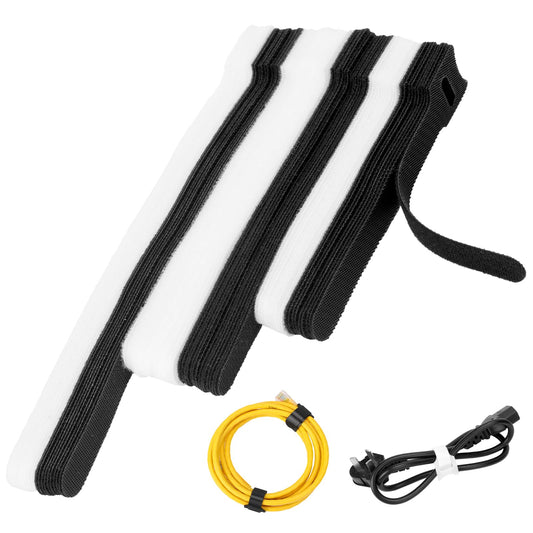 70 PCS Reusable Cable Ties Hook and Loop Straps Cable Ties Cable Management Cord Organizer Straps Cable Ties for Home Office Electronics Accessories Organizing, 3 Sizes and 2 Colors