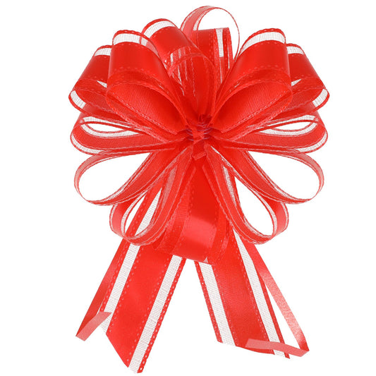20 Pcs Pull Bows Gift Bow 5.1-inch Flower Bow Ribbon Bows for Gift Wrapping for Christmas Wedding Party Birthday Gift Wrap Flower Decorations(Red)