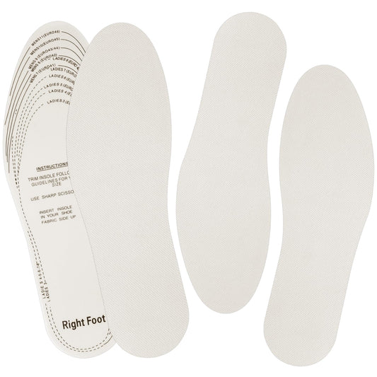 KALIONE 2 Pairs Breathable Shoe Inserts for Women Men, Soft Shoe Pads Inserts Memory Foam Shoe Insoles Replacement Cut to Size Shoe Insert for Women Men Kids Sneakers Flat Shoes, One Size(White)