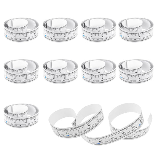 10 Pcs Self-Adhesive Measuring Tape, Left to Right Sticky Measure Tape Double Scale Measure Workbench Ruler for Woodworking, Saw Table, Drafting Table, 36 Inches 90 cm