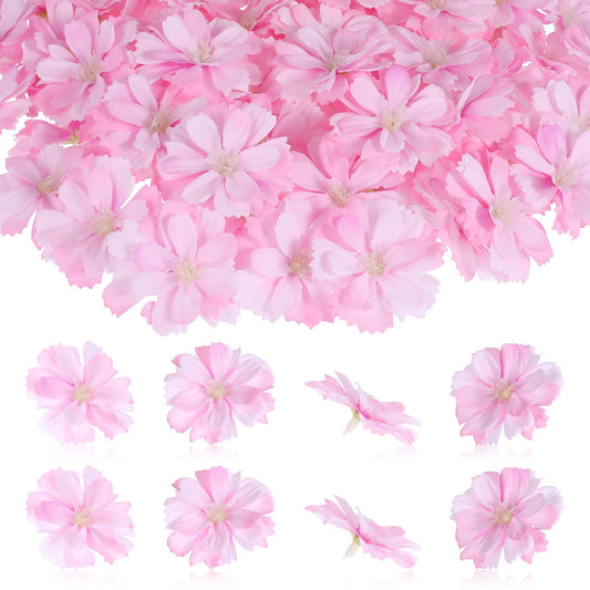 Bruislard Pack of 100 Mini Artificial Flowers, Decorative Flowers Artificial, Decorative Cake, Artificial Flowers for Crafts for DIY Crafts Scrapbooking Wedding Party Home Crafts (Pink)