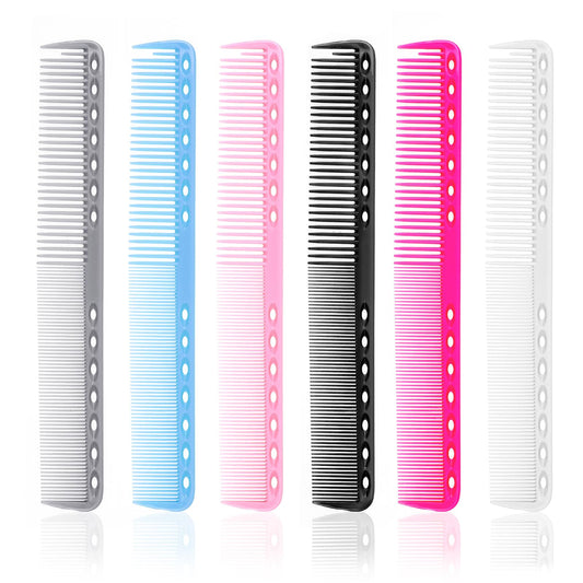 6Pcs Carbon Cutting Combs Haircutting Carbon Combs for Hair Stylist, Professional Heat Resistant Comb Barber Comb All Purpose Combs Medium and Fine Tooth for Man Woman Clipper Cuts, Salon & Home