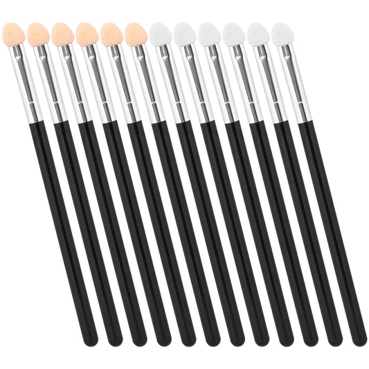 12 Pcs Foam Eyeshadow Applicators Double Sided Sponge Makeup Brushes Foam Eye Shadow Sticks Detailed Professional Brushes Reusable Eyeshadow Makeup Applicator Cosmetic Tools For Women