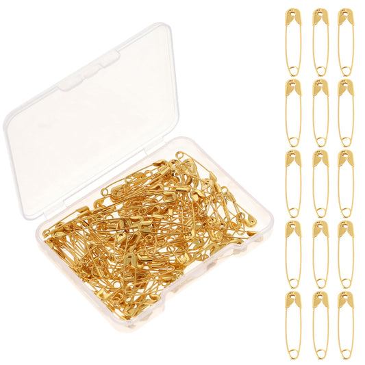 Pack of 120 Safety Pins, 19mm Tiny Gold Safety Pins, Small Safety Pins for Clothes, Metal Sewing Needles, Mini Safety Pins, Sewing Clothes Needles for Labels, Crafts, Jewellery