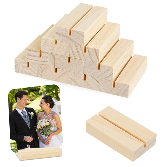 10PCS Wood Place Card Holders Wooden Acrylic Sign Holders Table Number Holder Business Card Holders Stands Name Card Holders for Wedding Retail Shop Parties Restaurants Anniversaries Decoration Events