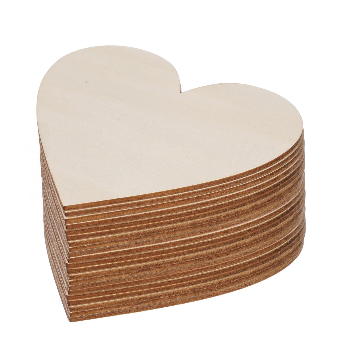 20PCS Wooden Hearts for Crafts 4 Inch Unfinished Wood Heart Shaped