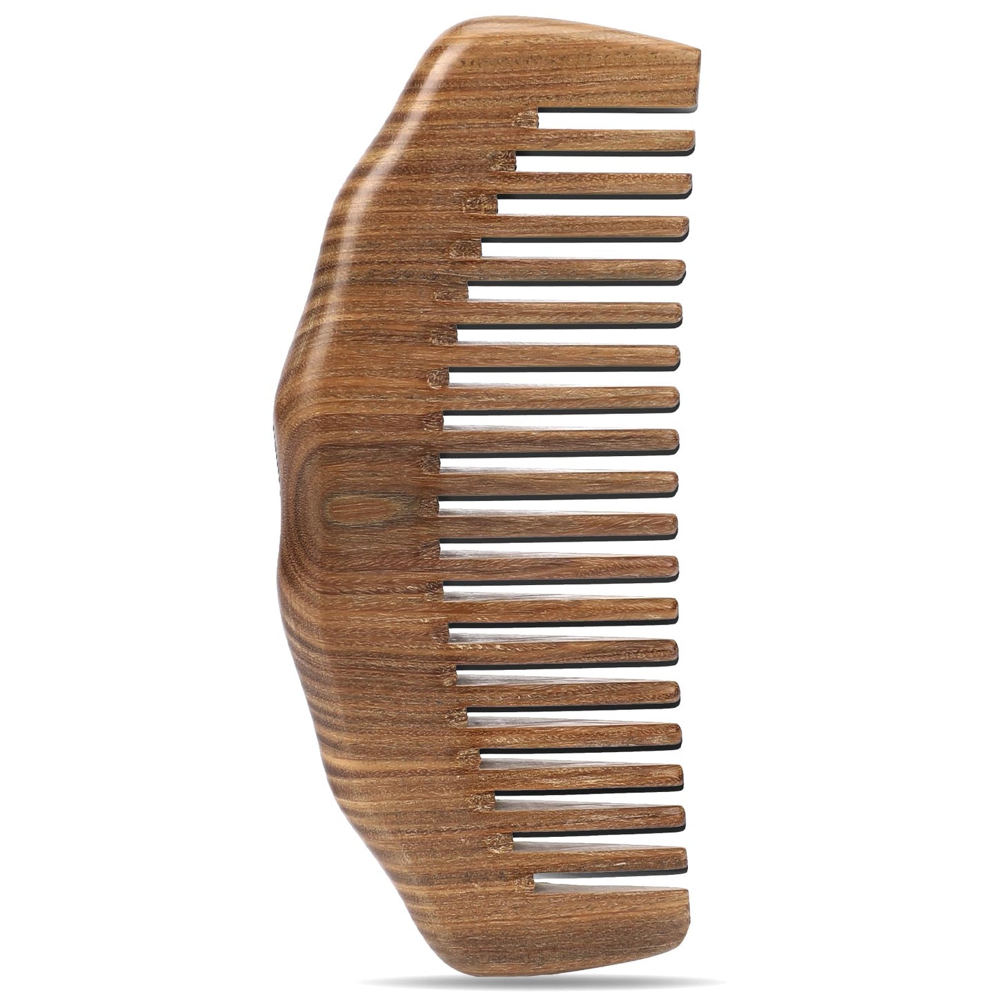 Wooden Comb Wide Tooth Comb Handmade Natural Green Sandalwood Labour/Birthing Comb for Women Anti-Static Comb Detangling Wave Comb, Beard Comb for Men