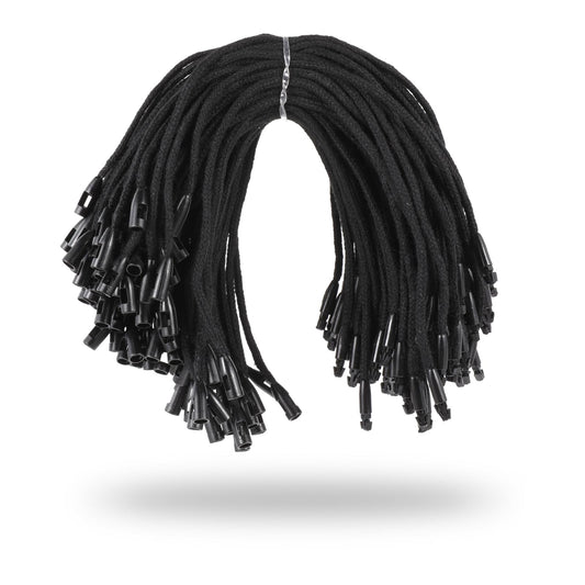 300 Pcs Hang Tag String, 7.5 Inch Gift Clothing Price Tag String Black Hanging Rope Snap Lock Pin Loop Fastener Hook Ties for Clothing Price Tag Rope Shoes Snap Lock Luggage Label, Black