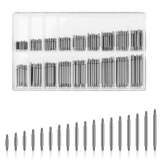 Mozeat Lens 360 PCS Watch Band Spring Bars Set, 6mm - 23mm Professional Stainless Steel Watch Band Pins Assortment Watch Strap Link Pins Replacement Kit for Watchmaker Repair Tool (1.5mm Diameters)
