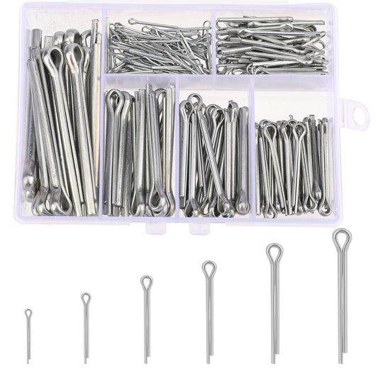 230 Piece Cotter Pins Assortment Cotter Pins Stainless Steel Cotter Pins Set for Cotter Pins in 6 Sizes with Storage Box for Cars, Lawnmowers, Motorhomes, Garden Tools
