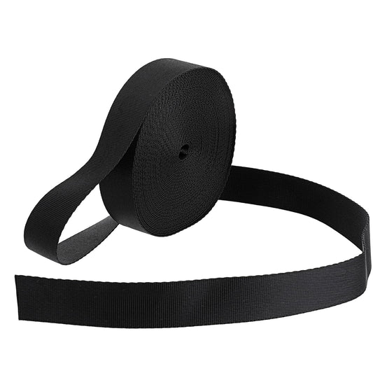 Sliverdew Nylon Webbing Strap 12 Yards Heavy Duty Webbing Strap Tape Black Nylon Straps 1 Inch Wide Flat Webbing Strap for Outdoor DIY Gear Repair Crafts Pet Collars