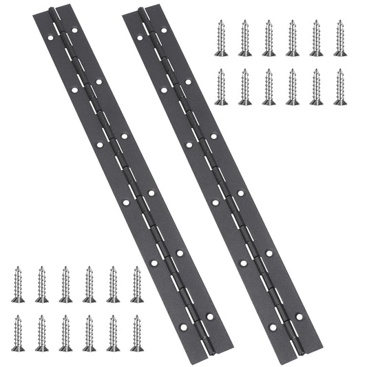 12 Inch Continuous & Piano Hinges, Stainless Steel Heavy Duty Continuous Hinge Piano Boat Hinges Piano Hinge Thickness Folding Hinges for Boats Cabinets Door Storage Box Black