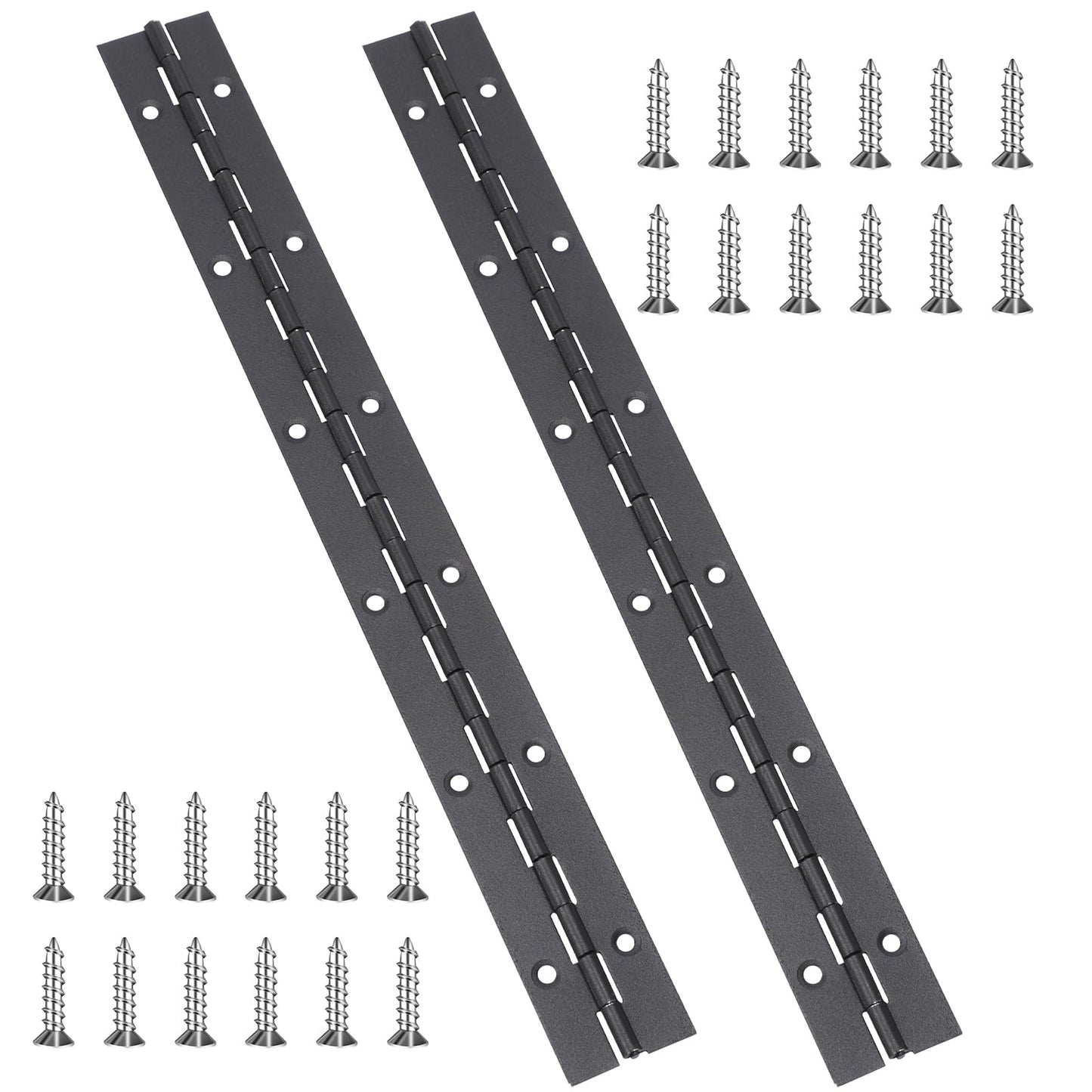 12 Inch Continuous & Piano Hinges, Stainless Steel Heavy Duty Continuous Hinge Piano Boat Hinges Piano Hinge Thickness Folding Hinges for Boats Cabinets Door Storage Box Black