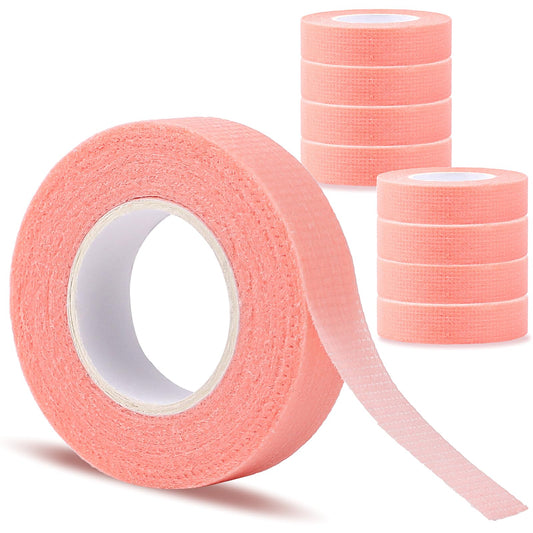 9 Rolls False Eyelash Tap Pink Adhesive Lash Extension Tape Breathable Micropore Tape for Eyelash PE Lash Tape for Lash Extensions Supplies Individual Eye Lashes Tools, 9m Each Roll