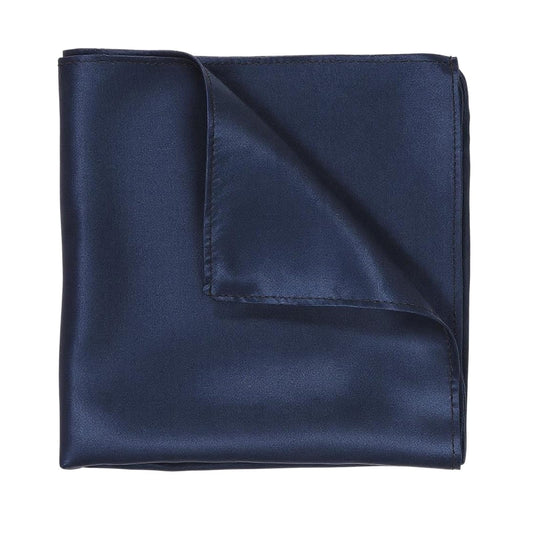 EupHHonycs Silk Pocket Squares for Men Navy Blue Handkerchiefs Solid Color Soft Prefolded Suit Accessories 13.7x13.7 Inches Satin Pocket Square for Men Wedding, Prom, Business Events, Gift Packed