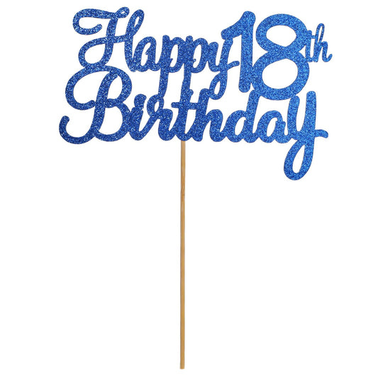 Happy 18th Birthday Cake Decorations Double-Sided Glitter Letters Toppers for Wedding Anniversary Party Supplies Years Old Eighteen Fabulous Cake Decorations