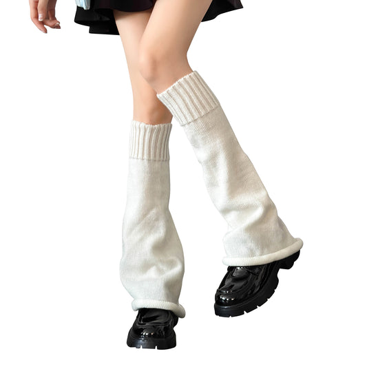 Psyqtsuary Harajuku Japanese Lolita Leg Warmers, Kawaii Leg Warmers Y2K Harajuku Leg Warmers for Girls Women Gothic Knit Long Socks Leggings Gaiters Knee Gyaru Cute Leg Warmers Lolita Accessories