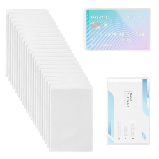 Pack of 20 Transparent ID Card Cases EC Cards Protective Cover Double-Sided Frosted Plastic Card Holder Badge Holder Credit Card Case Protective Cases for ID Bank Cards
