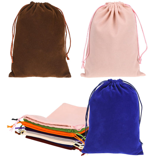 Mozeat Lens 10 Pcs 7.9 x 5.9 Inches Velvet Drawstring Bags Velvet Jewelry Pouch Candy Bags Velvet Bags for Jewelry Bag Cloth Gift Pouches with Drawstring for Makeup Gifts