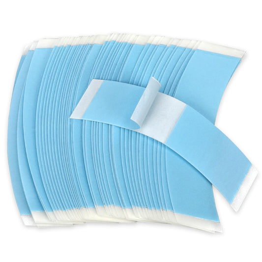 Mozeat Lens 48 Pcs Wig Tape | Double Sided Wig Tape | Waterproof Lace Front Tape for Wigs | Tape in Extension Wig Tape | Hair Extension Tape Tabs | Strong Hold Clear Wig Tape for Lace Wigs (Blue)