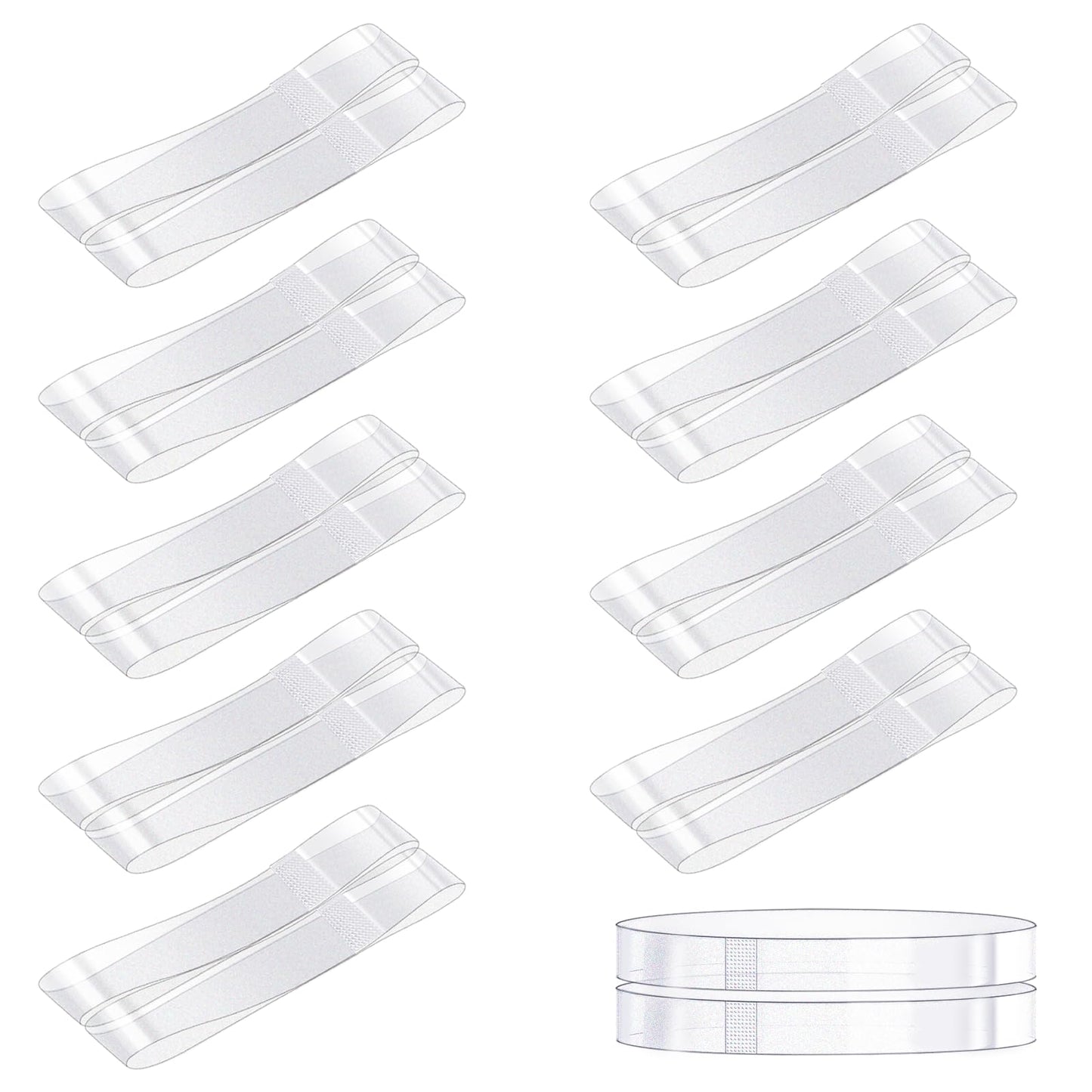 KALIONE 10 Pairs Invisible High Heel Shoe Straps, Elastic Clear Frosted Shoe Straps for Heels, Anti Loose Shoelace for Women, Transparent TPU Shoe Straps Replacement Kit for Holding Loose Shoes,2 Size