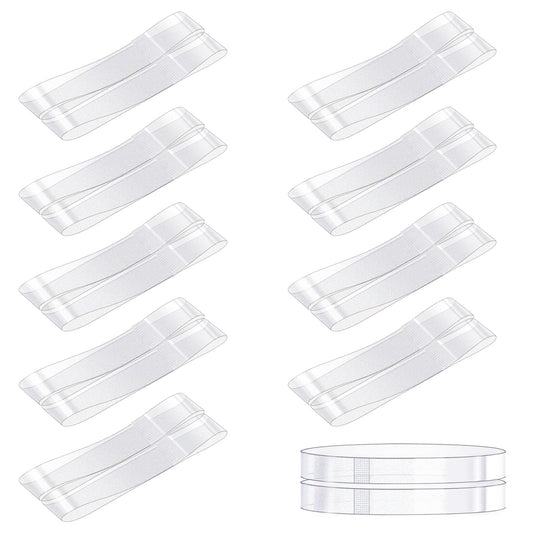 KALIONE 10 Pairs Invisible High Heel Shoe Straps, Elastic Clear Frosted Shoe Straps for Heels, Anti Loose Shoelace for Women, Transparent TPU Shoe Straps Replacement Kit for Holding Loose Shoes,2 Size