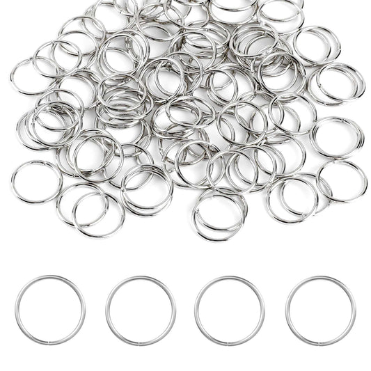 100 PCS 12mm Stainless Steel Open Jump Rings Metal Split Rings Super Strong Open Jump Rings Connectors for Choker Necklaces Bracelet Chain Maille Jewellery Making
