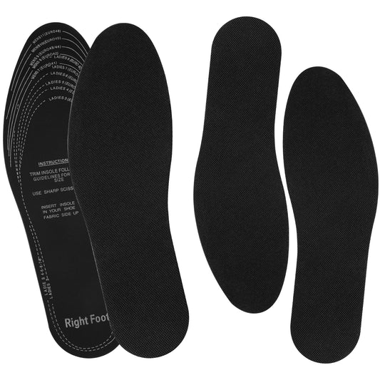 KALIONE 2 Pairs Breathable Shoe Inserts for Women Men, Soft Shoe Pads Inserts Memory Foam Shoe Insoles Replacement Cut to Size Shoe Insert for Women Men Kids Sneakers Flat Shoes, One Size(Black)