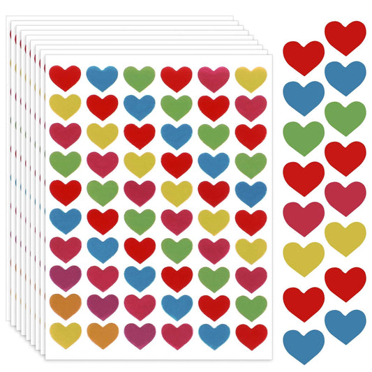 2100 Pcs Heart Stickers for Kids Reward 1/2 Inch Colorful Love Stickers Self-Adhesive Scrapbooking Small Labels Decorative Stickers for School Classroom Teacher Valentine's Day Envelopes