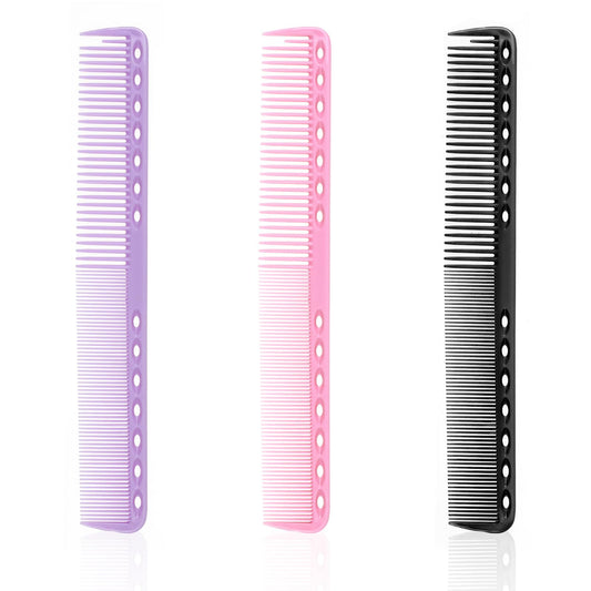 3 Pcs Haircutting Combs Barber Comb Carbon Fiber Cutting Comb Heat Resistant Comb All Purpose Professional Hair Stylist Combs Medium and Fine Tooth for Man Woman Clipper Cuts, Salon and Home