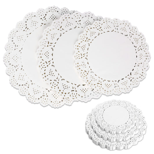 90 Pack Paper Doilies for Food, 3 Assorted Sizes Lace Paper Doilies White Round Paper Doilies for Food, Cake, Crafts, Table, Party Wedding Christmas Tableware Decoration 6.5inch,7.5inch,8.5inch