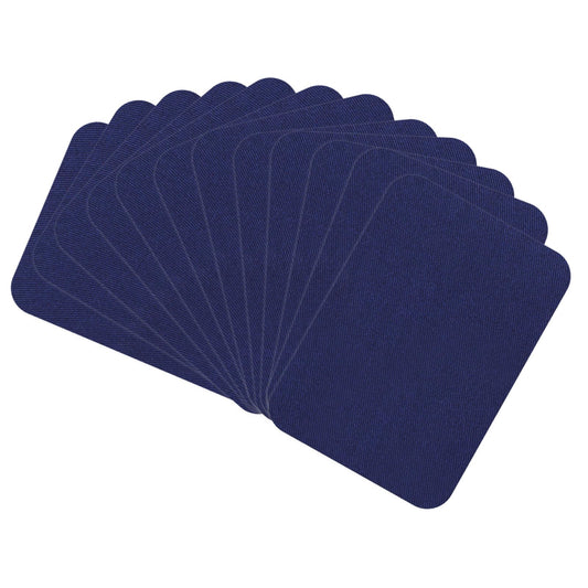 12 Pcs Iron-on Patches for Clothings Premium Quality Fabric Iron-on Patches Denim Jean Patches Iron On Inside Fabric Patches for Clothes Cotton Black Repair Decorating Kit(4.9x3.7inch Navy Blue)