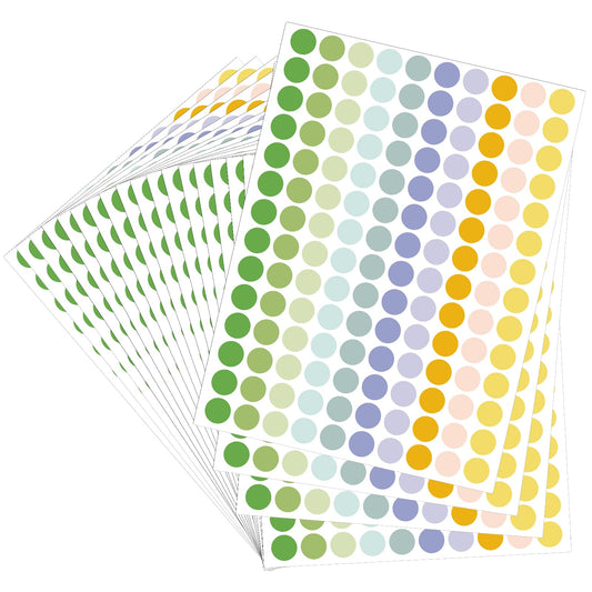 2800 Pcs Color Coding Labels 3/4" Colored Stickers Circle Round Dots Stickers, 10 Color Dot Labels Stickers Coded Stickers Circle Stickers for Classroom, Office Labeling Marking